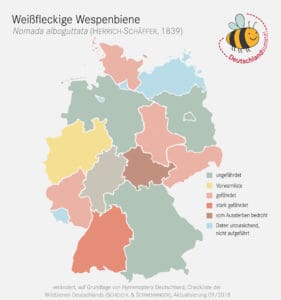 Verbreitungskarte der Weißfleckigen Wespenbiene