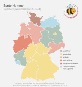 Verbreitungskarte der bunten Hummel