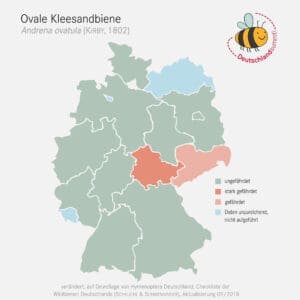 So verbreitet ist die Ovale Kleesandbiene noch in Deutschland. 